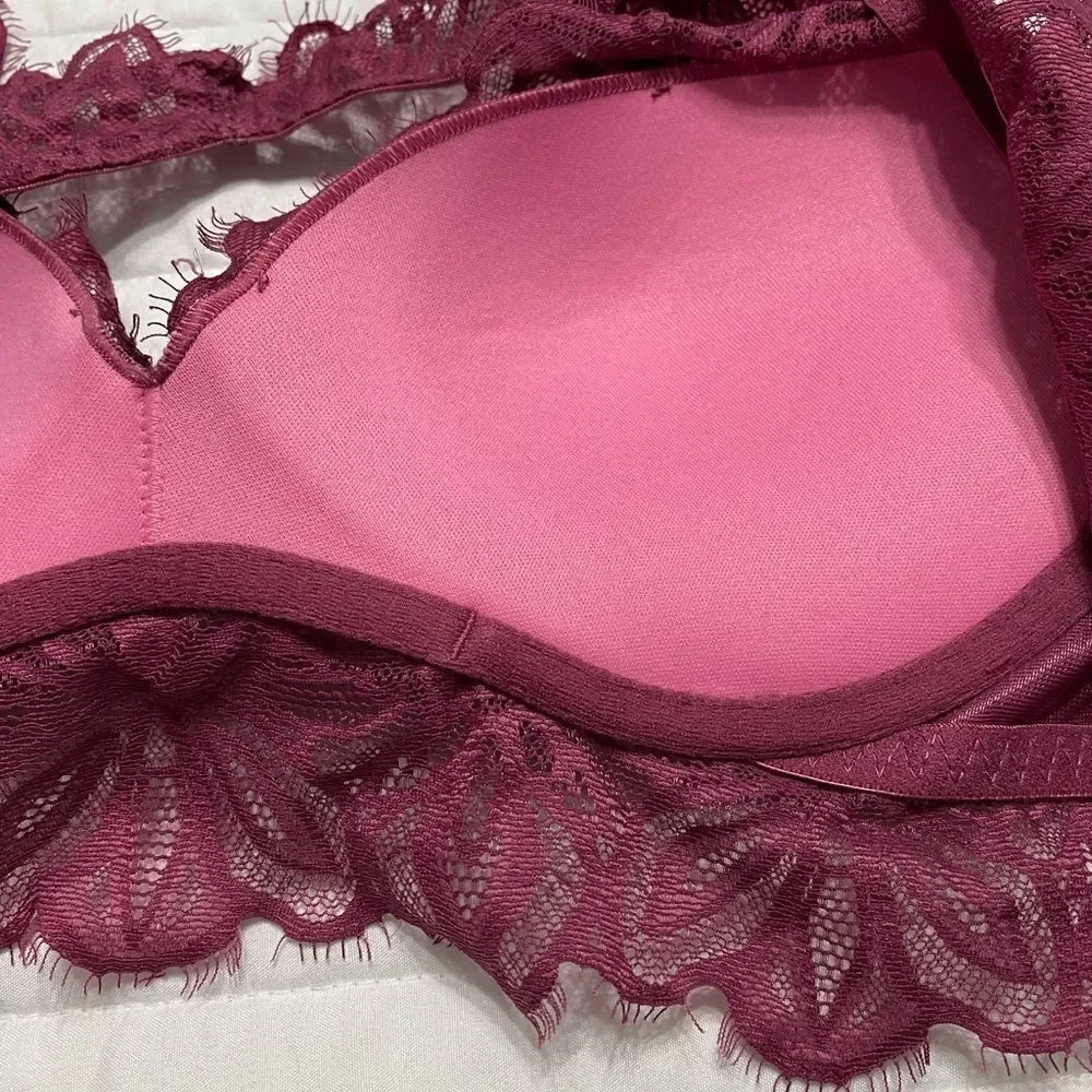 Pink Victoria Secret Date Push Up Bralette Bra Women Size M